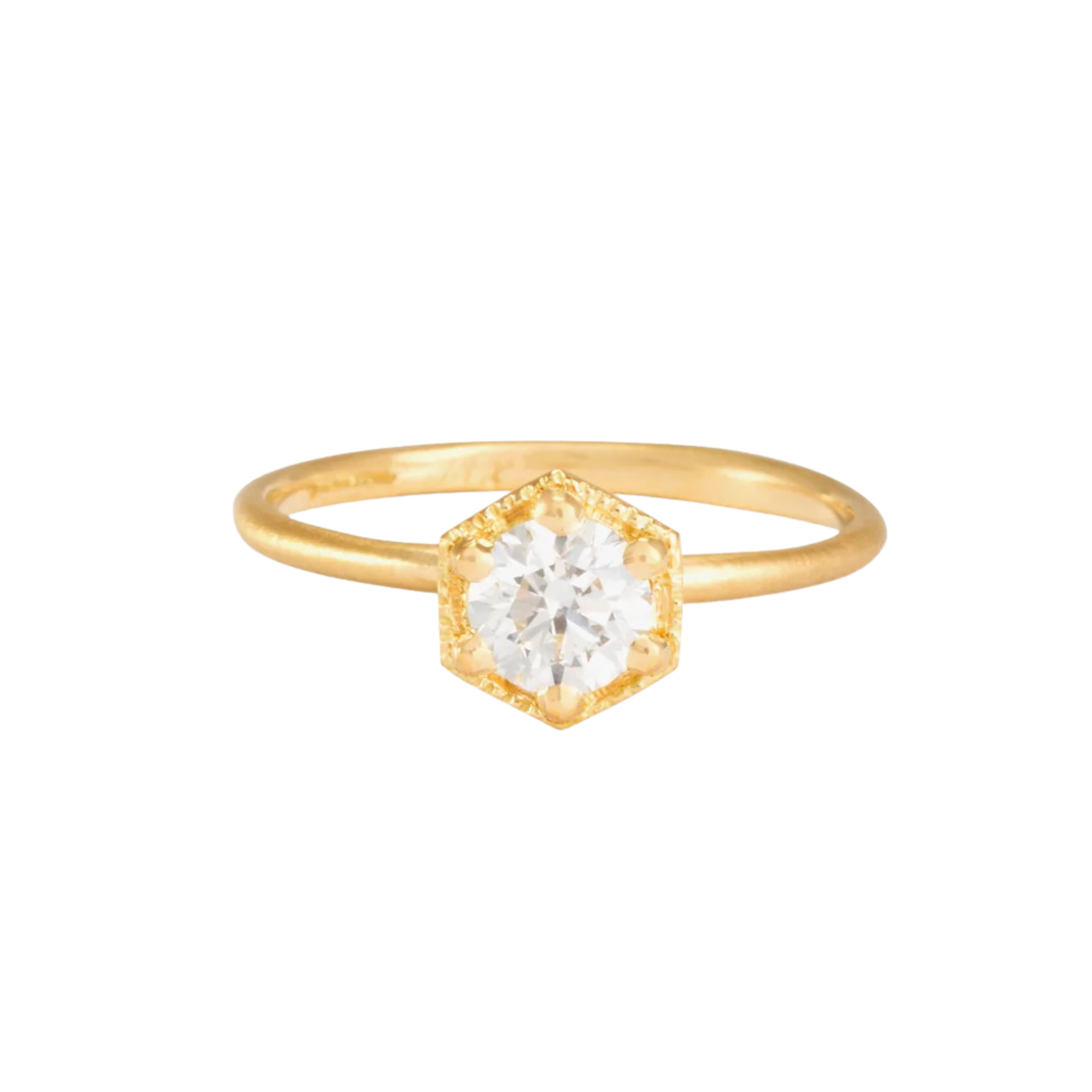 White Diamond Hexagon Ring