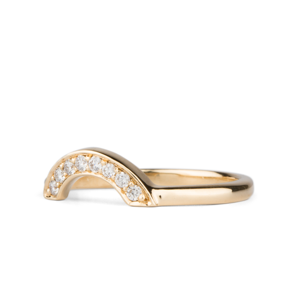 White Diamond Small Pave Arch Band