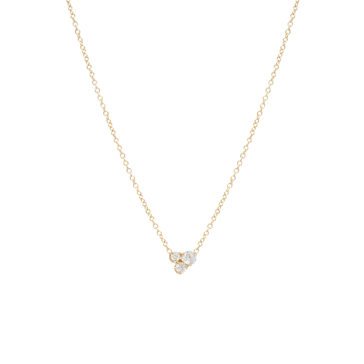 Large 3 Mixed Prong Diamond Necklace