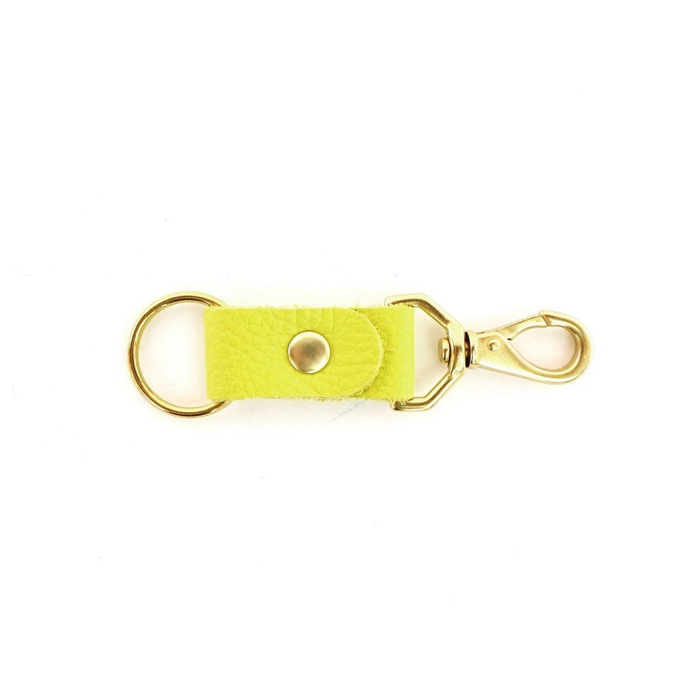 Chartreuse Leather Keychain