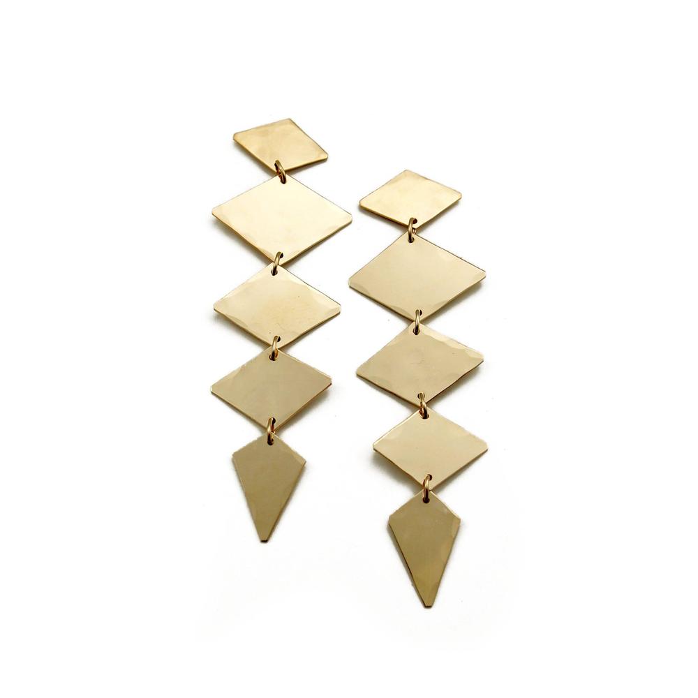 Diamond Lina Small Earrings - Brass