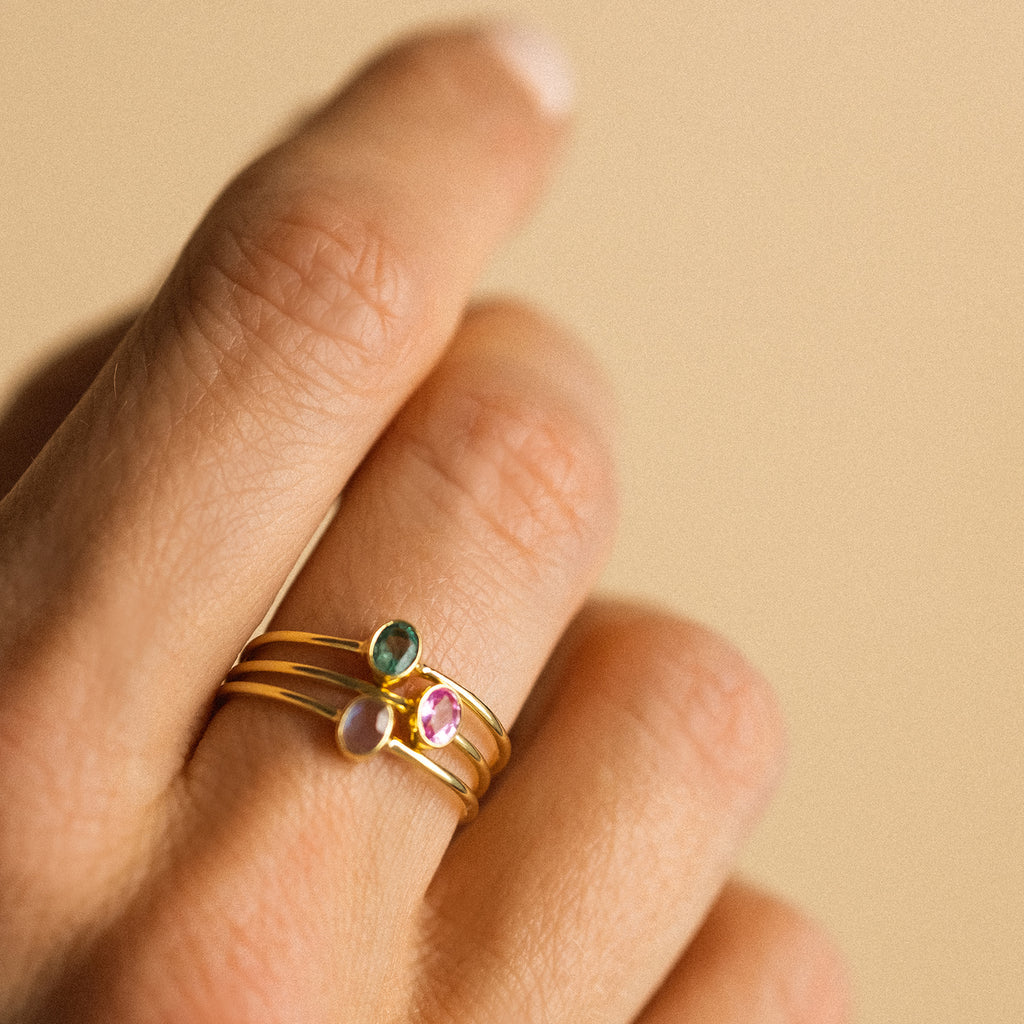 Petite Oval Emerald Ring