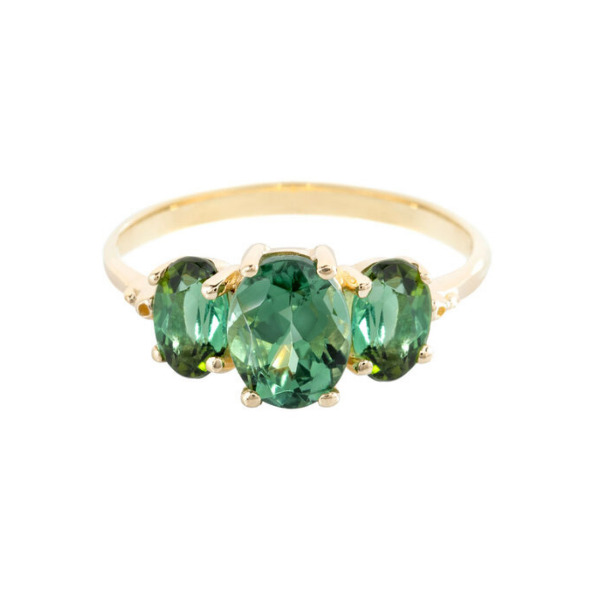 Oval the Moon Ring - Green
