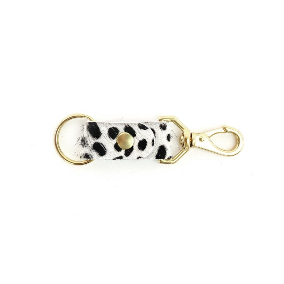 Tiny Spotted Cowhide Keychain